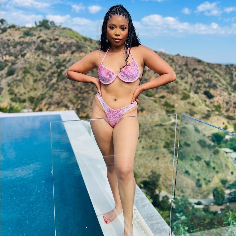 Pink Glitter Bikini Set